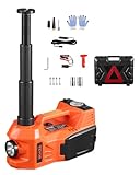 VEVOR elektrischer Wagenheber 5 t Scherenwagenheber mit eingebauter Pumpe, 12 V Verstellbarer Reifenwechselersatz mit sicherem Hammer & LED-Licht, tragbares Wagenheber-Set für Limousine SUV LKW
