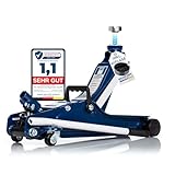 NTG Hydraulischer Wagenheber -TÜV Zertifiziert- Flacher Rangierwagenheber 2to 2000kg 85-375mm KFZ Werkstatt, PKW & tiefergelegte Fahrzeuge – bis 2.000 kg Tragkraft mit Nut Gummiauflage (Set 2)