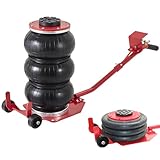 Air Jack 3t Pneumatischer Wagenheber - Airbag Wagenheber, mit Verstellbarer Griff, Schnellaufzug, Hubbereich 140mm–450mm, Geeignet für Autos, SUVs, LKWs