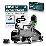 CargoVA Rangierwagenheber 2T hydraulisch | TÜV-Zertifiziert | Hubhöhe 130-330mm | Ideal für PKW & SUV zum Reifenwechsel [inkl. Koffer]