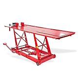 Dema Hydraulische Motorradhebebühne – Montagerampe, Motorradheber, Hebebühne, 454 kg Tragkraft, rutschfeste Arbeitsfläche, Sicherungsstange, Werkstatt-Lift