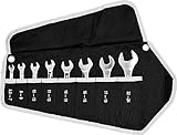 Kunzer 7SLS08 Kunzer Spezialschlüsselsatz 8-teilig - Set aus Stahl – 5,5-24 mm, Doppel-Gabelschlüssel mit Rolltasche